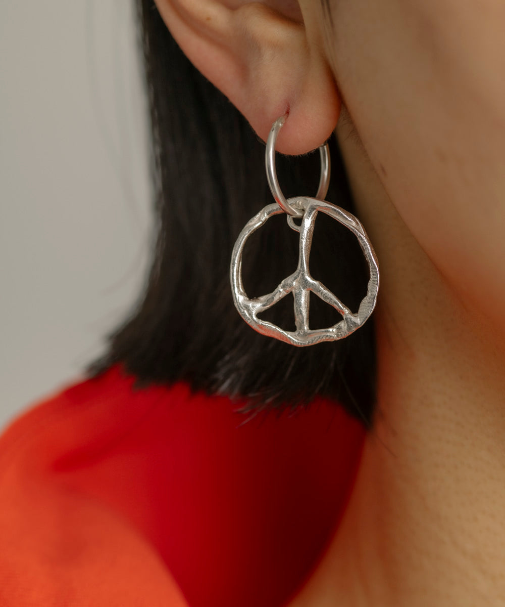 VH x FACETASM PEACE SIGN PENDANT FOR EARRING - sterling silver pendant