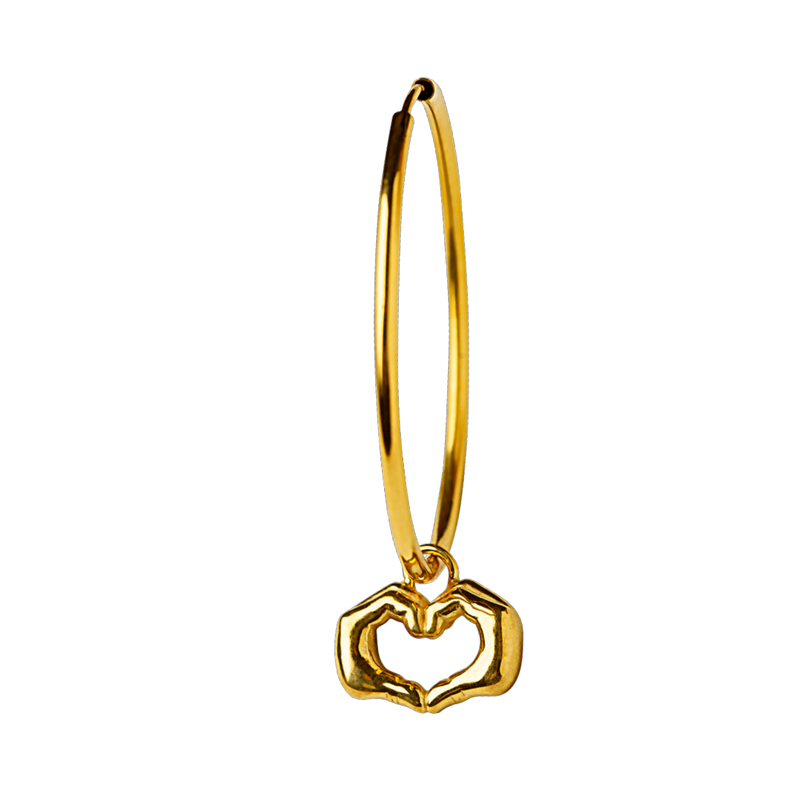 LOVE & RESPECT pendant earring, Gold-plated