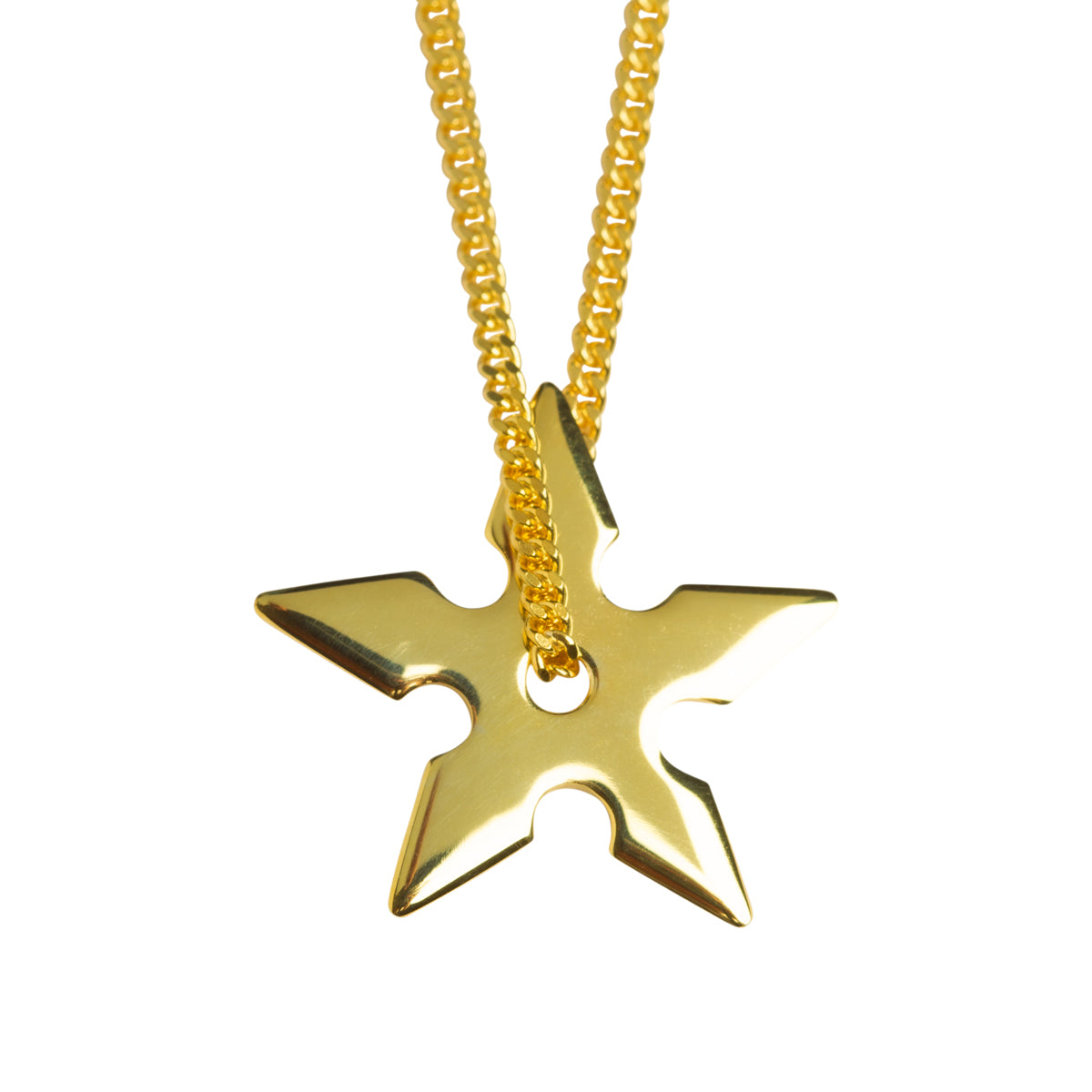 SHURIKEN STAR PENDANT - shiny goldplated sterling silver pendant