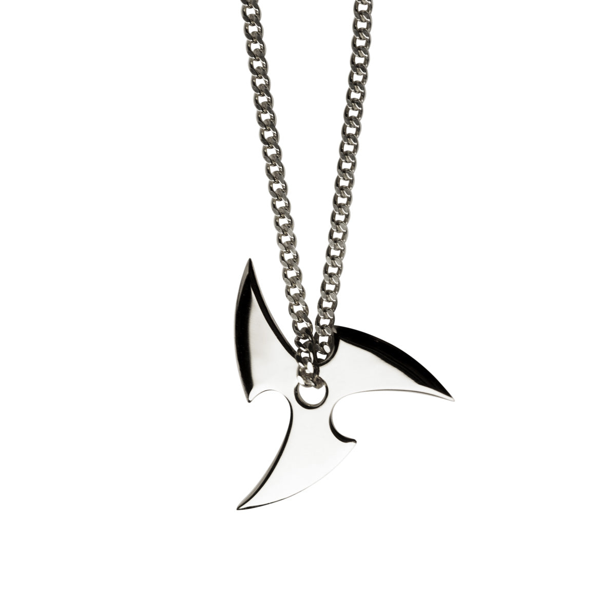 SHURIKEN TRIPLE BLADE PENDANT - shiny sterling silver pendant