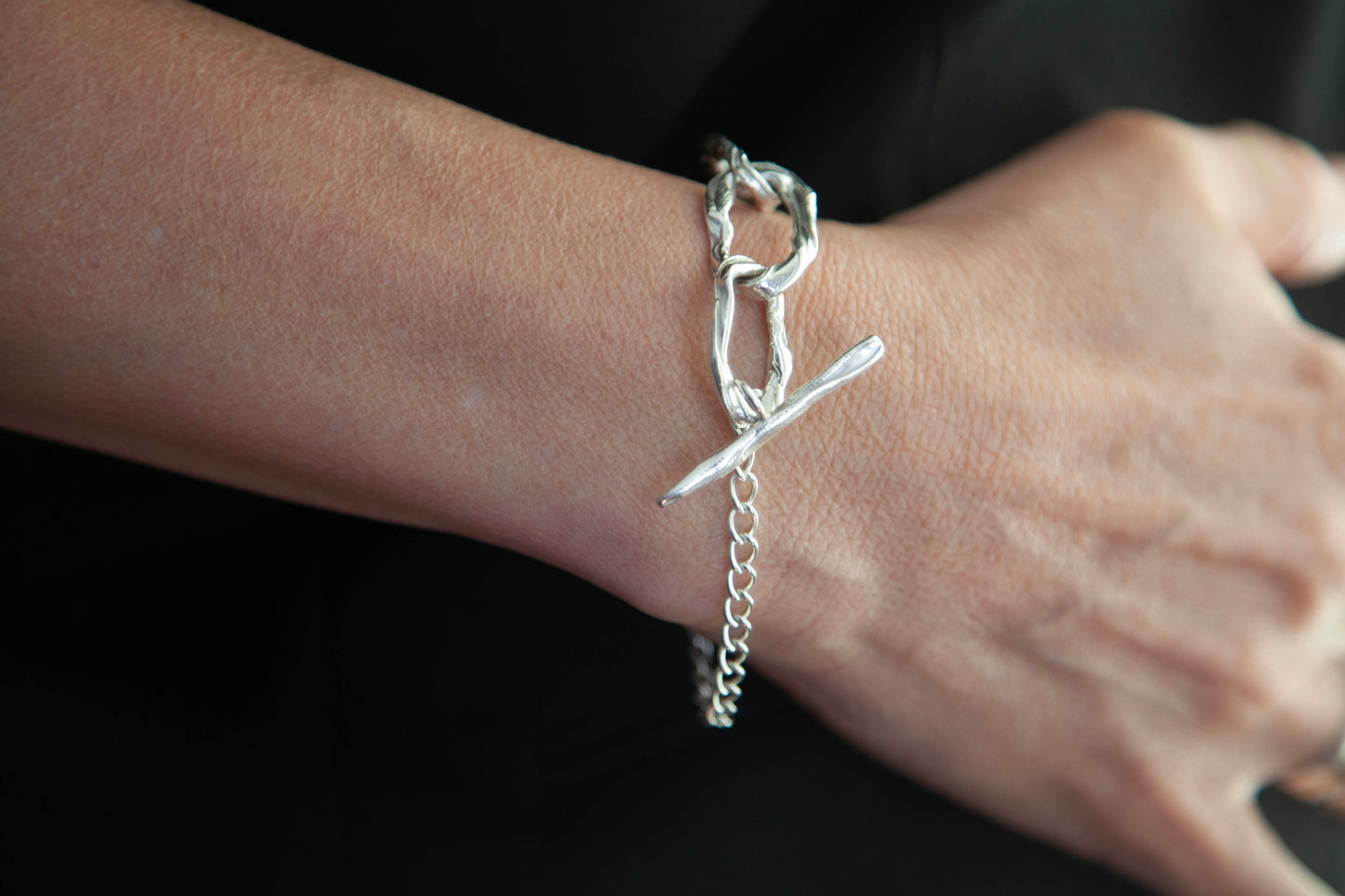 DRIP BRACELET CHUNKY x 5 - silver