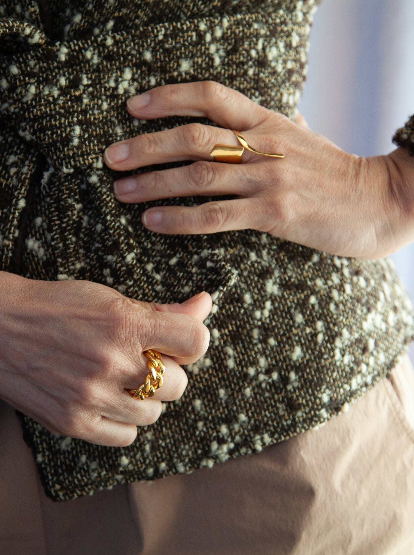 LILY RING ORGANIC - goldplated silver