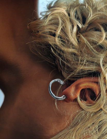 DRIP CHUNKY HOOP - silver