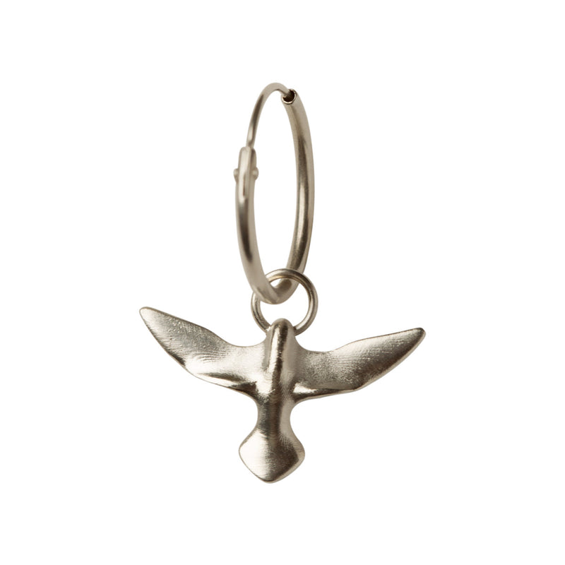 VH x HV bird hoop earring - silver