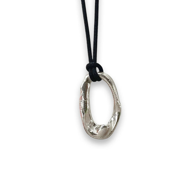 DRIP pendant w string, silver