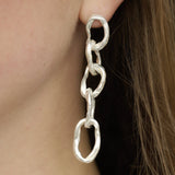 DRIP earring, chunky x 5, silver
