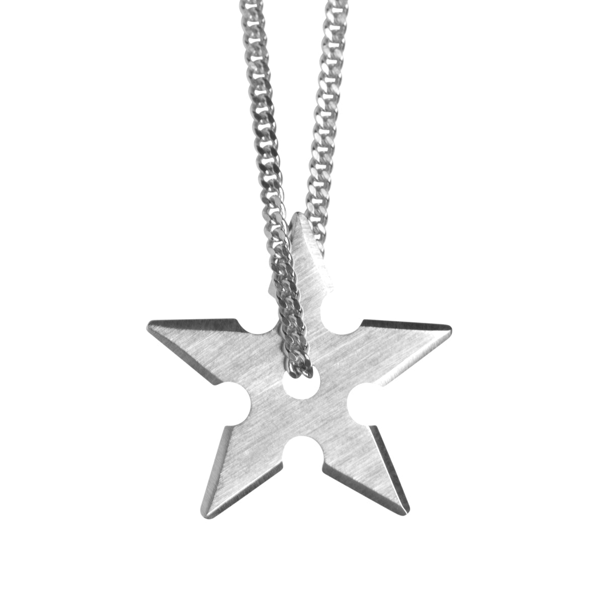 SHURIKEN STAR PENDANT - brushed sterling silver pendant