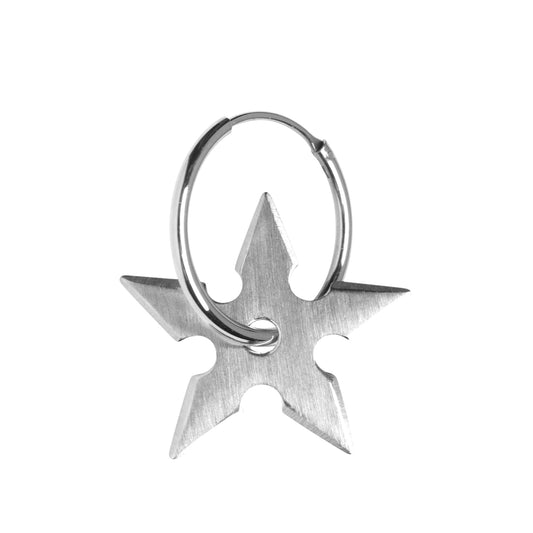 SHURIKEN STAR PENDANT - brushed sterling silver pendant