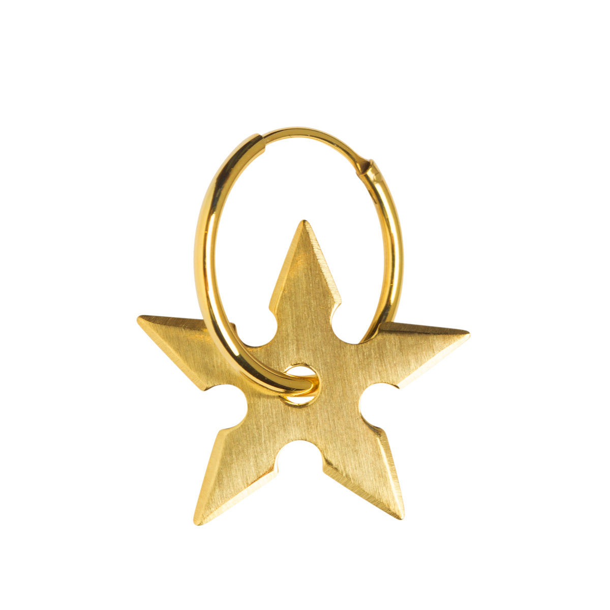 SHURIKEN STAR PENDANT - brushed goldplated sterling silver pendant