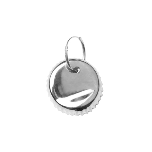 BOTTLE CAP EARRING PENDANT - Silver
