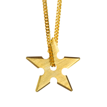 SHURIKEN STAR PENDANT - brushed goldplated sterling silver pendant