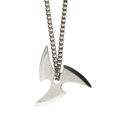 SHURIKEN TRIPLE BLADE PENDANT - brushed sterling silver pendant