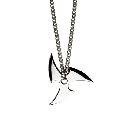 SHURIKEN TRIPLE BLADE PENDANT - shiny sterling silver pendant