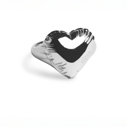 LOVE LETTERS HEART RING - silver