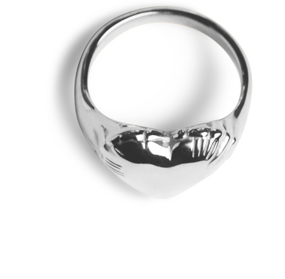 LOVE LETTERS HEART RING - silver