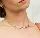 DRIP necklace, chunky x 5, silver