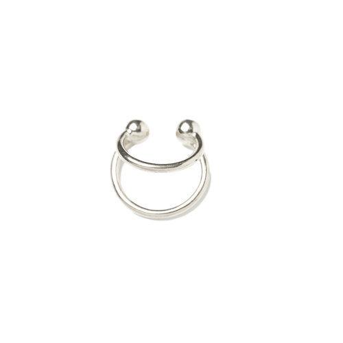 ANNA EARCLIP - double rings, silver