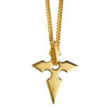 Necklace w Shuriken Cross brushed and Shiny
