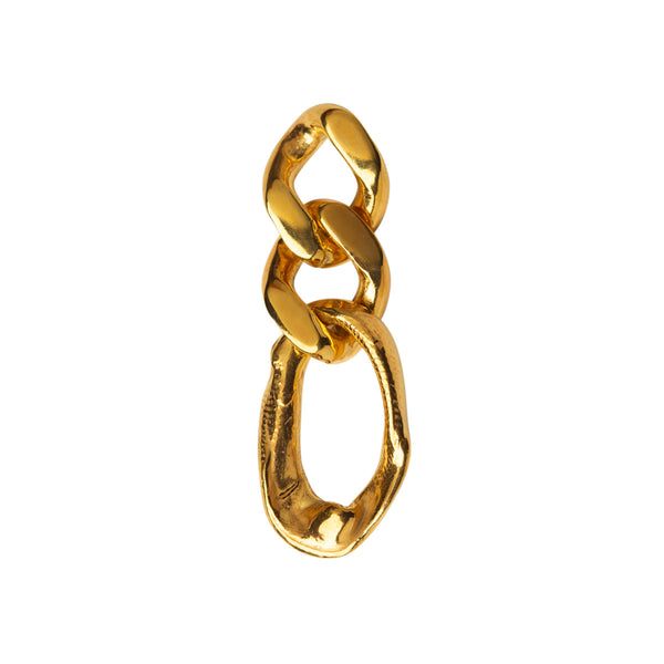 DRIP earring w chunky pendant, gold-plated