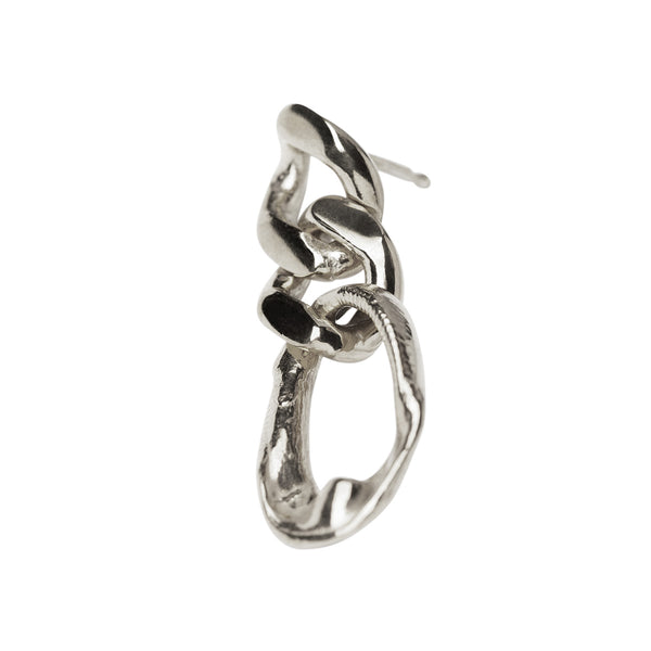 DRIP earring w chunky pendant, silver