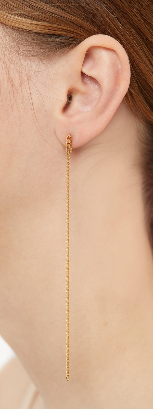 ELSA EARRING hanging chain single - Vibe Harsløf Jewelry