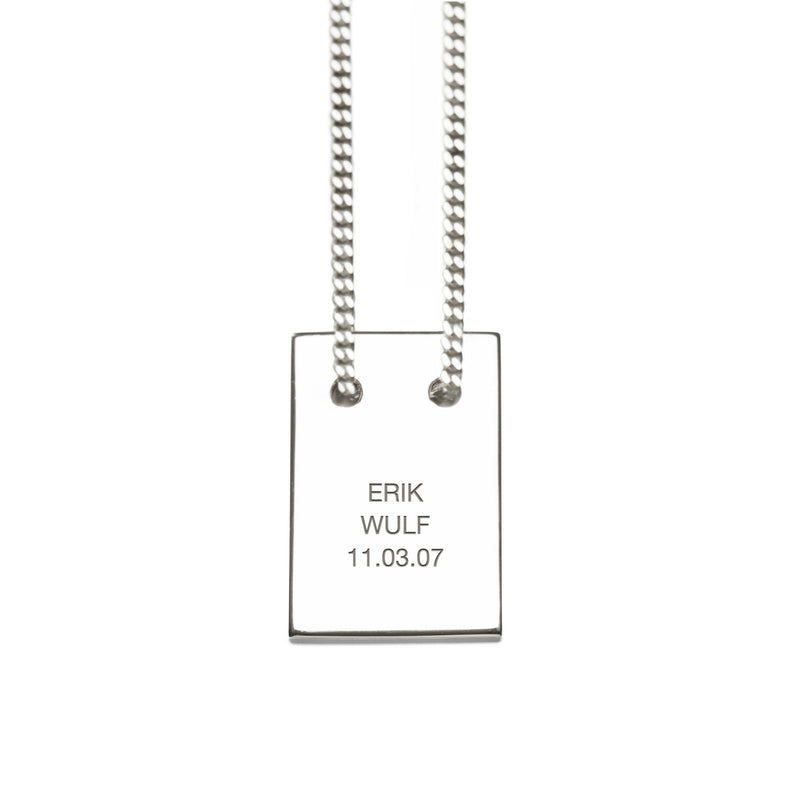 WE NECKLACE w tag, engraving, brushed or shiny