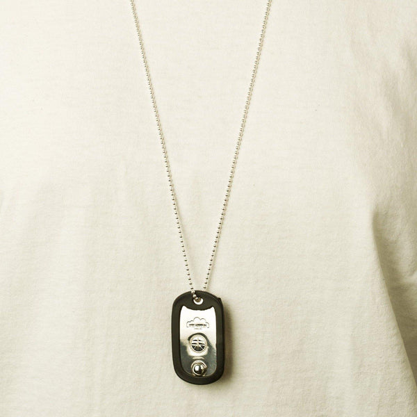 VH x AA single dog tag necklace with pearl - Vibe Harsløf Jewelry