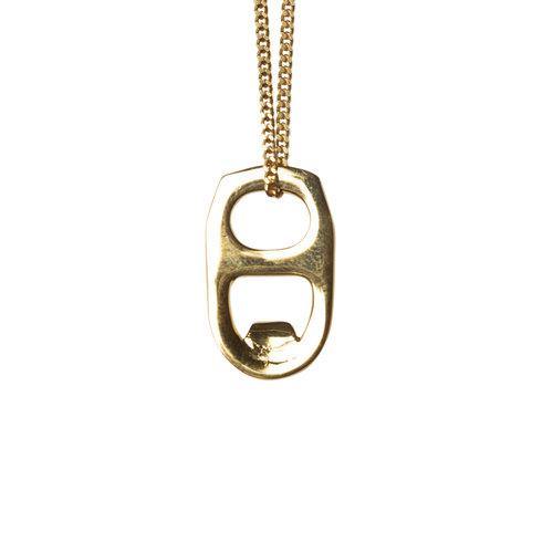 BEER CAN NECKLACE, gold