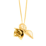 ROSE AND ALIEN NECKLACE, gold