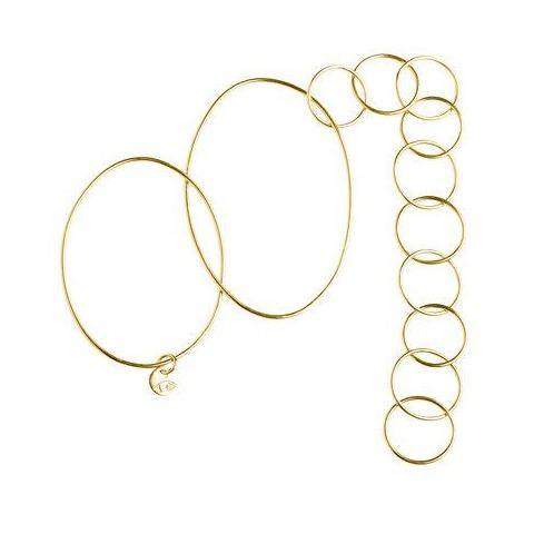 DOUBLE BANGLE w 10 RINGS, gold